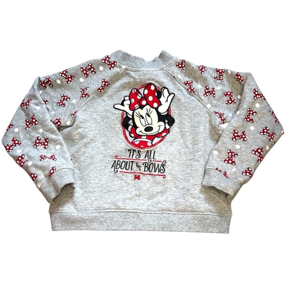 Toddler Disney Park Minnie Mouse "Its All About The Bows" Zipper Sweatshirt 3T - Picture 1 of 9